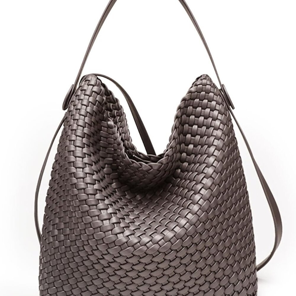 Versatile Large Women’s Tote & Clutch Set - Sustainable Vegan Leather Design